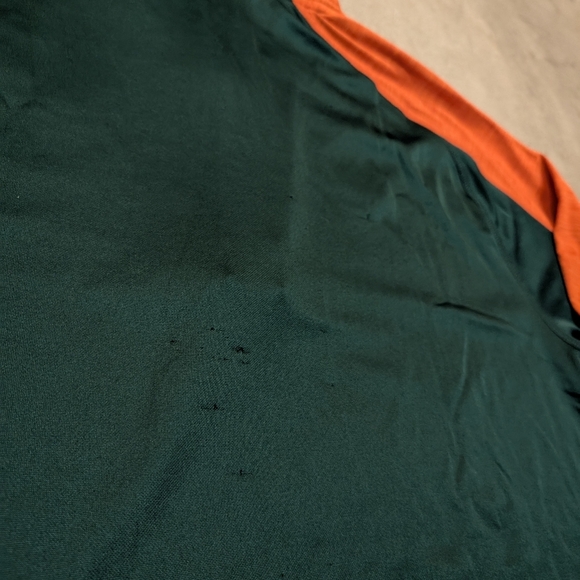 Adidas University Of Miami Men's XL 1/4 Zip Flaws Green Orange - Picture 8 of 10